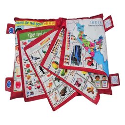 ADKD Kids Learning Pillow Cum Cloth Book Red (Design May Vary) - English Hindi-87