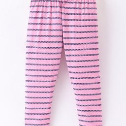 Fido Cotton Jersey Full Length Striped Leggings - Pink-image-12