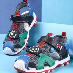 Cute Walk by Babyhug Velcro Closure Sandals Clock Applique - Navy Blue-image-8
