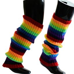 Tipy Tipy Tap Striped Design Detailed Woollen Leg Warmer - Multi Colour-image-17
