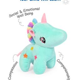 Besties Glittery Plush Toy Unicorn Green - Height 26 cm-20