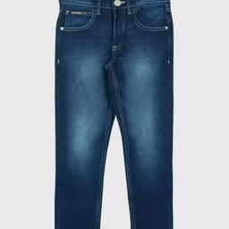 KUCHIPOO SolidRegular Fit Denim Jeans -Blue-image-1