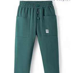 Babyoye Cotton Knit Full Length Solid Dyed Pants - Dark Green-picture-46