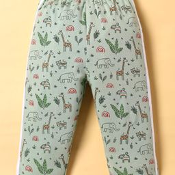 TANGO Interlock Knit Full Length Animal Printed Lounge Pant - Sea Green-image-84