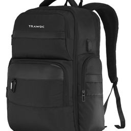 TRAWOC 30L Laptop Backpack TPB03 Black Suitcase Style USB 3 Year Warranty-24