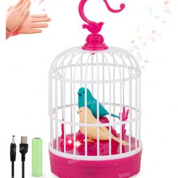 Fiddlerz Talking Bird Cage Toy with USB Charging Recording Function Dancing Wings Bird Sounds and Colorful Lights for Kids Boys Girls Ages 3+ (Multicolor)-19