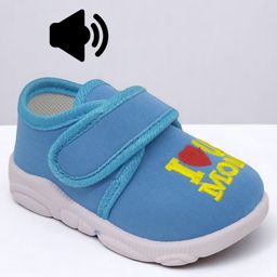 Lil Lollipop I Love You Mom Text Designed Musical Shoes - Blue-image-38