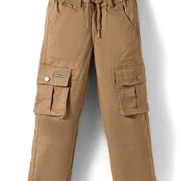Ruff Cotton Woven Full Length Solid Colour Trouser - Khaki-picture-12