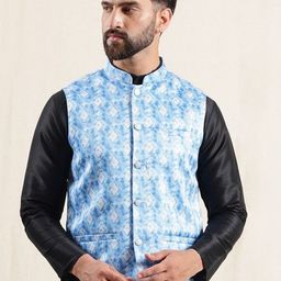 Anouk Geometric Printed Nehru Jacket-picture-4