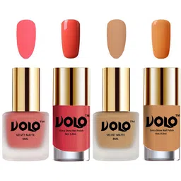 VOLO Set Of 4 Velvet Matte & Extra Shine Nail Polish-8 ml & 9.9 ml Each Shade 41-42-49-50-12