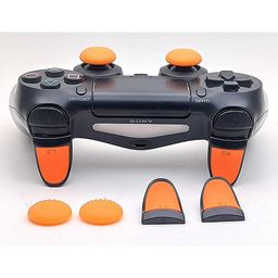 TMG Controller Analog FPS Extenders PS4 Thumbstick L2 R2 Trigger Extended Button Thumb Grips for PS4 Controller - Oramge image 2
