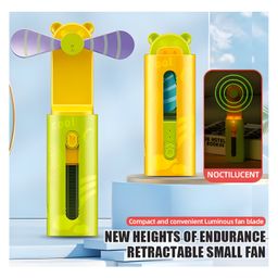 NEGOCIO 3 IN 1 Portable USB Rechargeable Small Pocket Fan With 3 Speeds Luminous Handheld Mini FanPACK OF 1 - COLOR MAY VARY image 3