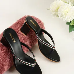 Anouk Embellished Ethnic Block Heel Sandal-15