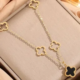 MYKI Gold-Plated Stainless Steel Floral Necklace-image-53