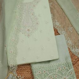 Soch Printed Organza Unstitched Dress Material-image-37
