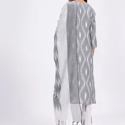 Anouk Ikat Print Regular Pure Cotton Kurta with Trousers & Dupatta image 2