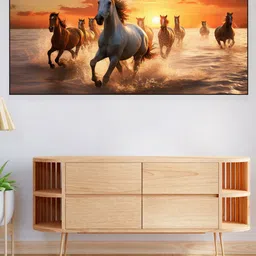 nestroots Orange & White Canvas Horse Wall Paintings-picture-47