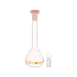 Supertek 250 ml QR Coded Volumetric Flask Wide Mouth Class A ISI Mark with Interchangeable Glass and Super Stopper, Individual Works Certificate, 77.439.0250QI (Pack of 2) image 3