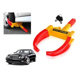 Auto Pearl Security Adjustable Anti Theft Yellow, Red Wheel Clamp Lock for Mercedes-Benz E-Class-image-58