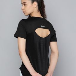 Fitkin Women Black Solid T-shirt-picture-28