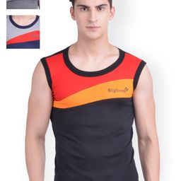 Dollar Bigboss Men Solid Pack of 3 Combed Cotton Racerback Styled Gym Vests-image-90