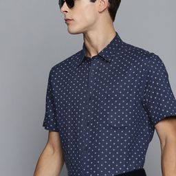 Indian Terrain Men Pure Cotton Slim Fit Printed Formal Shirt-image-67