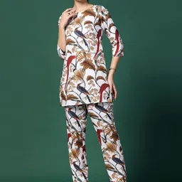 OMPAX Printed Top With Trouser Co-Ords-image-4