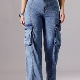 Miss Chase A+ Women Wide Leg High-Rise Heavy Fade Stretchable Jeans-image-70