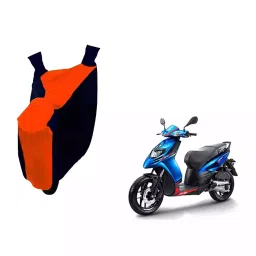 Auto Pearl Waterproof Two Wheeler Cover For Aprilia SR 125 (Orange & Blue)-image-24