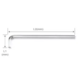 Toptul Extra Long Type Hex Key Wrench 8 mm L1: 44 mm, L2: 208 mm Length, AGAE0821-7