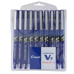 Pilot Hi-Tecpoint V7 0.7 mm Fine Point Liquid Ink Roller Ball Pen, Blue (Pack of 10)-image-63