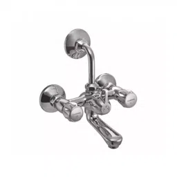 PLUMBER Telephonic Wall Mixer with L Shaped Tubular Bend Set for Overhead Shower, SPB-4100-LB-42