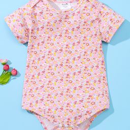 Kookie Kids Short Sleeves Onesie Floral Print - Pink-picture-42