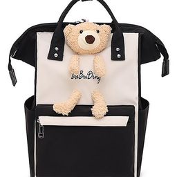 House of Quirk Baby Cute Bear Diaper Bag Multifunction Maternity Backpack - Black and Cream-image-23
