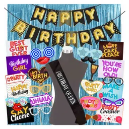 Wobbox Happy Birthday Props Birthday Banner & Sash Happy Birthday Decoration Items Multicolor -Pack Of 29-picture-40