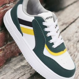 Lil Lollipop Colour Block With Lace Tie Up Shoes - Green-image-95