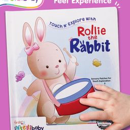 Intellibaby Premium Touch N' Explore with Rollie the Rabbit Story Board Book | For Gifting | Enhances Sensory & Language Development | Touch & Feel Learning for Toddlers | For Gifting | BIS Certified | Paediatrician Approved - English-4