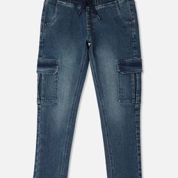 Pepe Jeans Ankle Length Washed Jeans with Cargo Pocket - Navy Blue-image-43