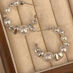 AKISON JEWELS Silver Plated Circular Hoop Earrings-image-95