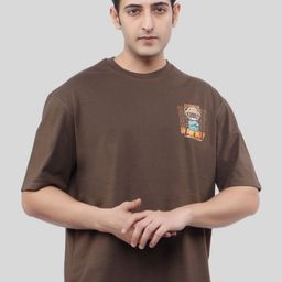 WILD ELEPHANT Men Graphic Printed Round Neck Cotton Oversized T-shirt-image-79
