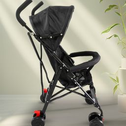 fab n funky Lightweight Buggy Stroller With Adjustable Canopy - Black image 2