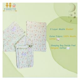Fareto Organic Cotton Muslin Bedding Set Essentials For Newborn Baby,Pista Green image 2
