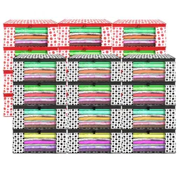 Kuber Industries White & Red 24 Pieces Printed Foldable Multi Utility Organisers image 2