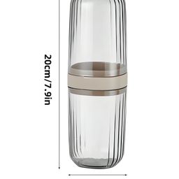 COZY VIBES Portable Travel Toothbrush Containers Holder, Travel Toothbrush Case with Cup, Tongue Scraper Case for Camping, School - PACK OF 1 - COLOR MAY VARY image 3