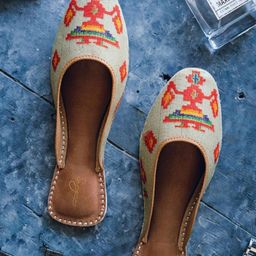 Sangria Printed Embroidered Leather Mojaris-picture-50