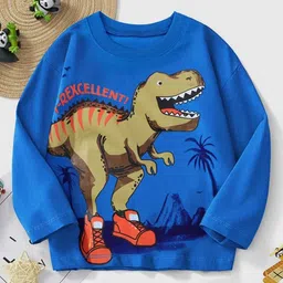 LULU & SKY Boys Polyester Typography Printed Long Sleeves Round Neck Relaxed Fit T-shirt-image-26
