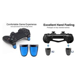 TMG Controller Analog FPS Extenders PS4 Thumbstick L2 R2 Trigger Extended Button Thumb Grips for PS4 Controller - Blue image 4
