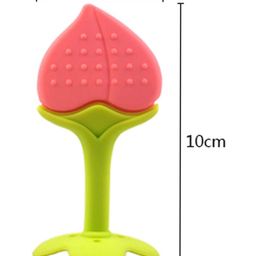 Enorme Peach Fruit Shape Silicone Teether With Fruit Food Feeder Nibbler Pack Of 2 - Color May Vary image 4