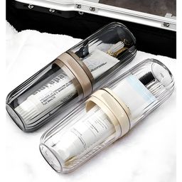 COZY VIBES Portable Travel Toothbrush Containers Holder, Travel Toothbrush Case with Cup, Tongue Scraper Case for Camping, School - PACK OF 1 - COLOR MAY VARY image 4