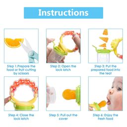 Enorme Peach Fruit Shape Silicone Teether With Fruit Food Feeder Nibbler Pack Of 2 - Color May Vary image 5